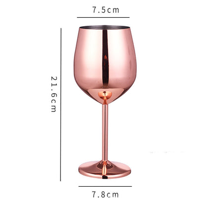 Stainless steel champagne glass and red wine cup