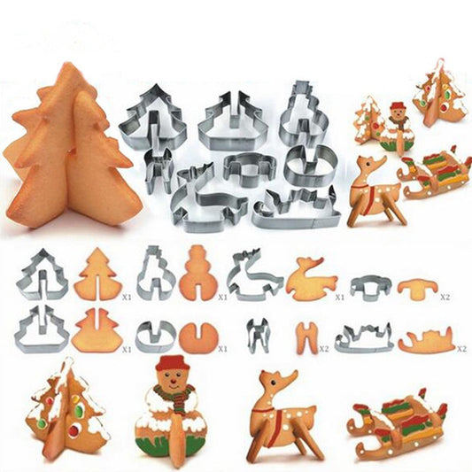 8 Piece Christmas Cake Molds