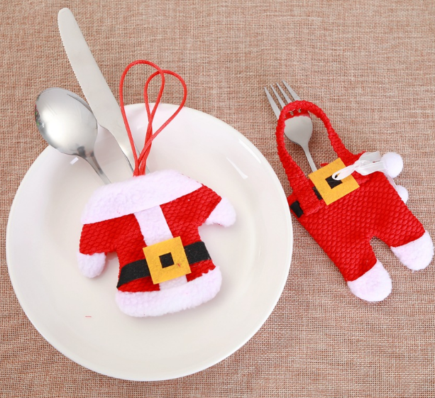 6 pcs New Year Holder Chirstmas Cutlery Knife Fork Cutlery Set Trousers Skirt Navidad Christmas Christmas Decorations for Home