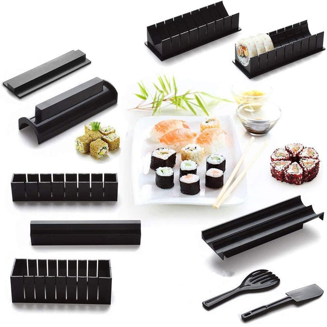 High-quality Plastic Manual Sushi Making Tool Kit with 5 Sushi Roll Molds