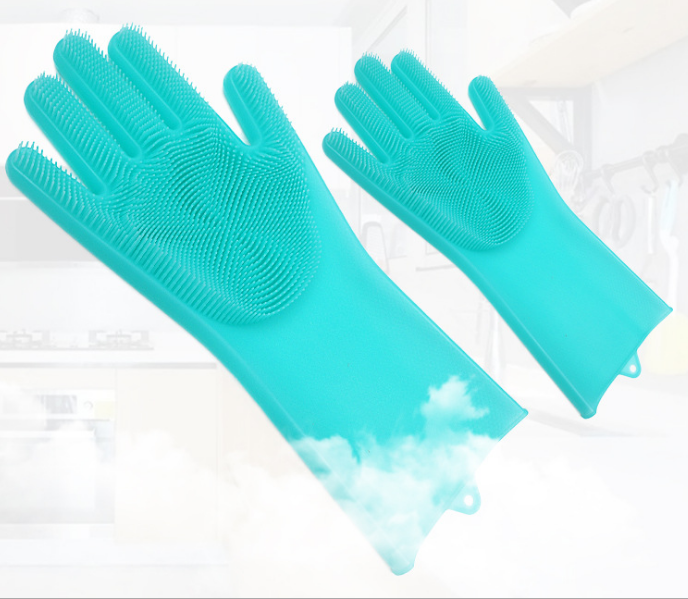 Silicone Heat-resistant Cleaning Brush Scrubbing Gloves