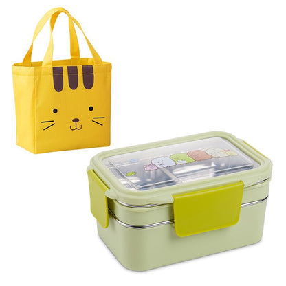 Stainless steel lunch box double lunch box