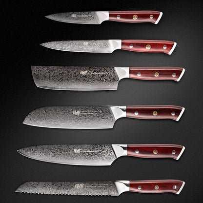 Damascus Six-piece Knife Set Chef's Special Knife