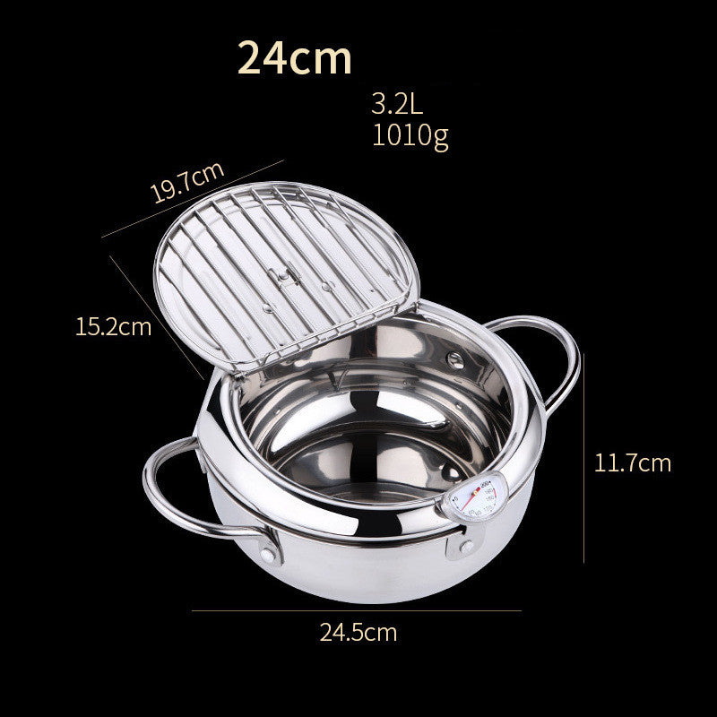 Temperature Controllable Japanese Household Tempura Fryer Mini Stainless Steel Fryer Induction Cooker General Gift Customization