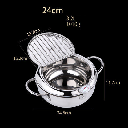 Temperature Controllable Japanese Household Tempura Fryer Mini Stainless Steel Fryer Induction Cooker General Gift Customization