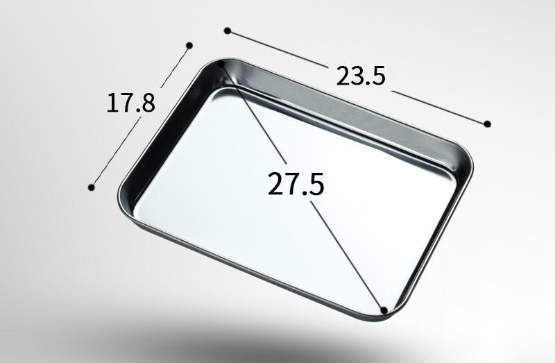 Stainless Steel Steamed Cake Baking Tray With Rectangular Thickened Shallow Tray