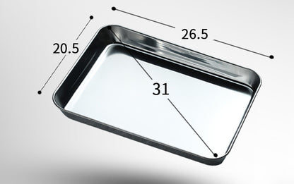 Stainless Steel Steamed Cake Baking Tray With Rectangular Thickened Shallow Tray