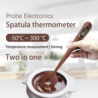 Digital Cooking Thermometer Double Use Silicone Scraper Spatula Safety Cooking Food BBQ Meat Thermometer Baking Tool