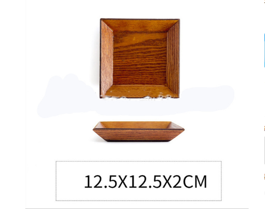 1PCS Square Wooden Plate Set Premium Acacia Wood Cake Plate Dishes Dessert Serving Tray Wood Sushi Plate Dinnerware Tableware