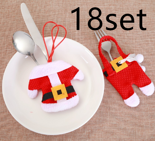 6 pcs New Year Holder Chirstmas Cutlery Knife Fork Cutlery Set Trousers Skirt Navidad Christmas Christmas Decorations for Home