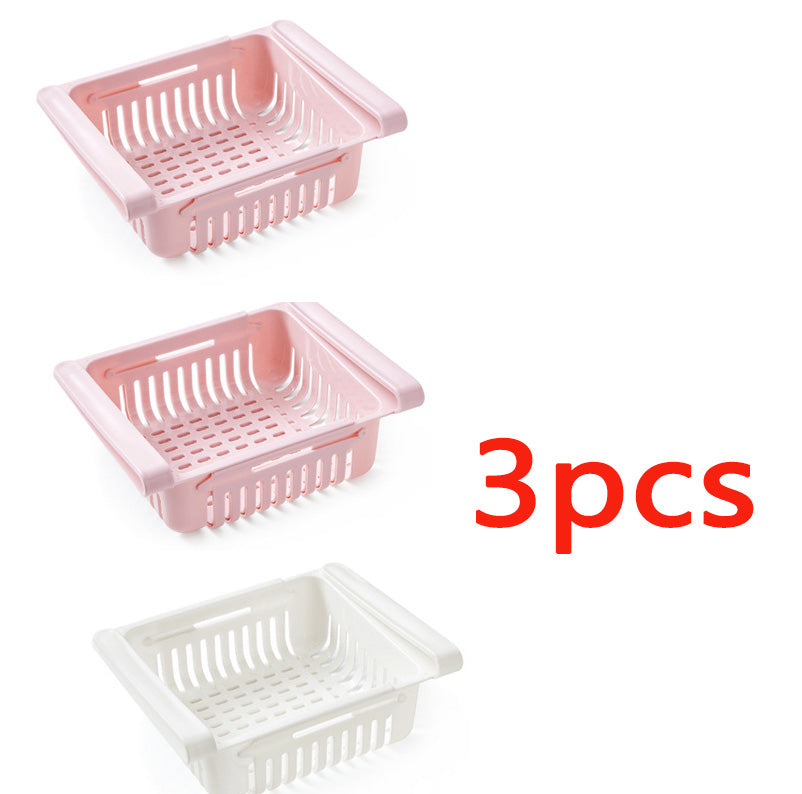 Refrigerator Storage Basket Stretchable Multifunction Kitchen Refrigerator Storage Box