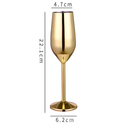 Stainless steel champagne glass and red wine cup