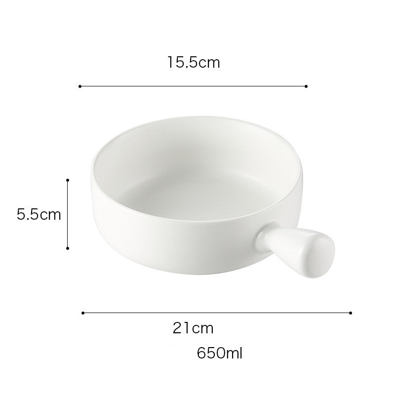 Special ceramic plate for oven with handle