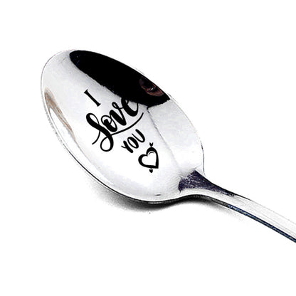 Valentine's day stainless steel long handle spoon