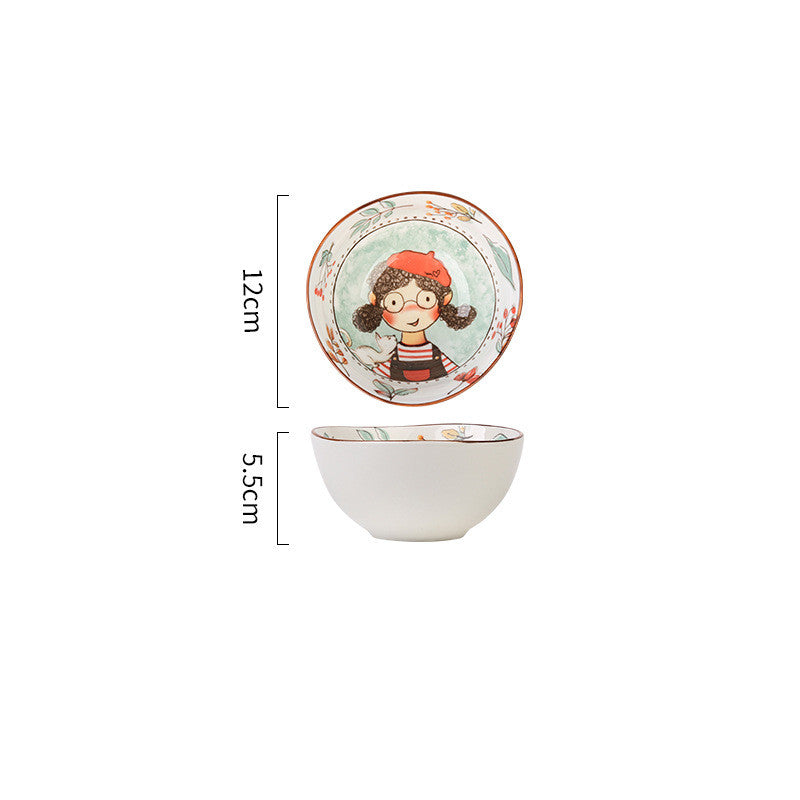 Ceramic Tableware Cute Fairy Tale Forest Baked Rice Plate Set