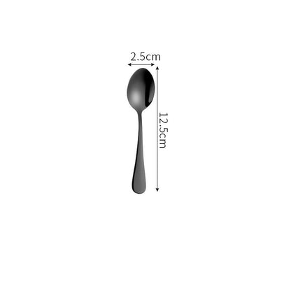 Stainless Steel Cutlery Set Titanium-Plated Black Four-Piece Cutlery