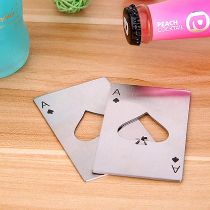 1pc Poker Card Beer Bottle Opener Stainless Steel Credit Card Bottle Openers Card of Spades Practical Bar Kitchen Tools