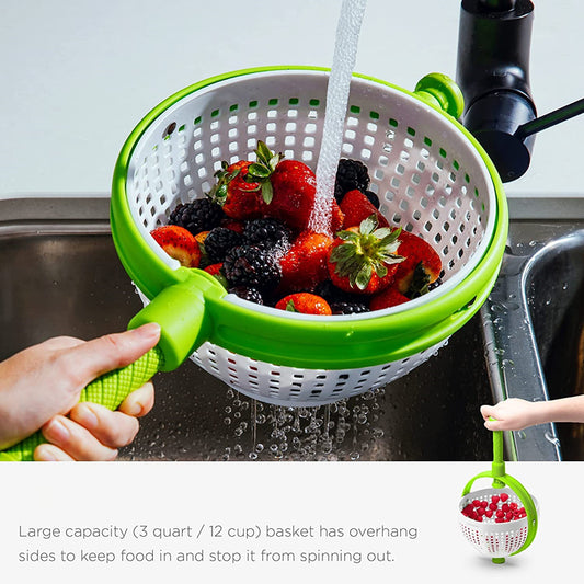 New Salad Spinner Scratch Resistant Nylon Spinning Colander