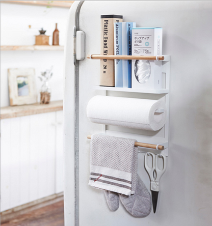 Refrigerator Rack Side Hanging Magnet Shelf Kitchen Refrigerator Storage Side Shelf Rack Paper Towel Rack