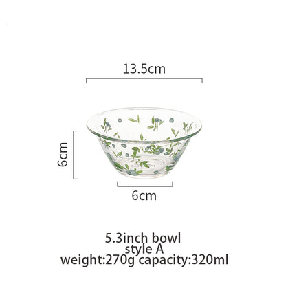 Transparent Glass Bowl Cute Home Salad Fruit Bowl