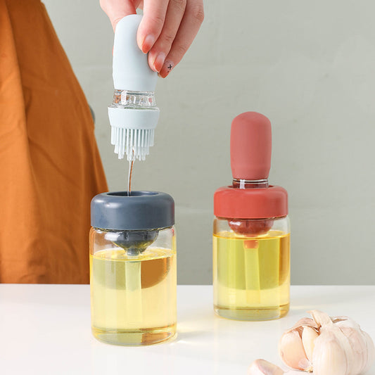 Glass Silicone Oil Bottle With Brush