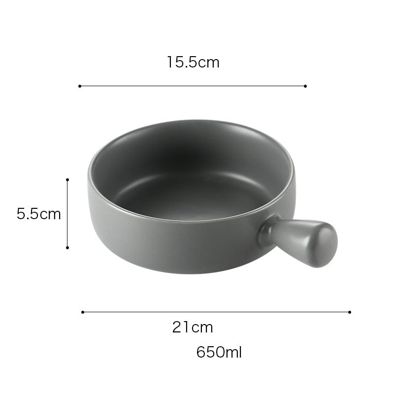 Special ceramic plate for oven with handle