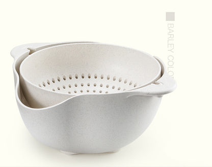 Double thickening drain basket washing basket kitchen drain basin creative fruit bowl