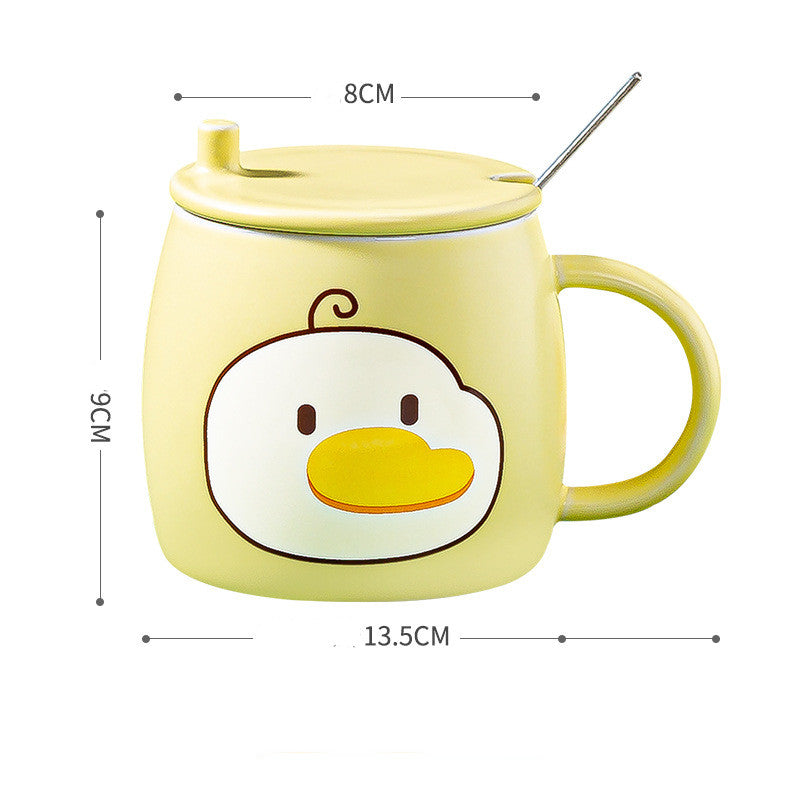 Refueling Duck Animal Cute Cartoon Ceramic Water Cup