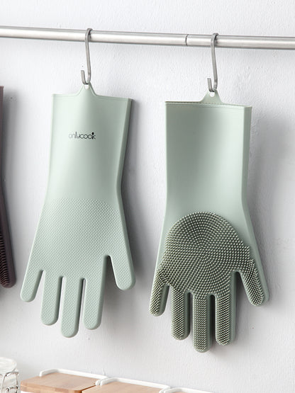 Thickened silicone dishwashing glove kitchen pot brush