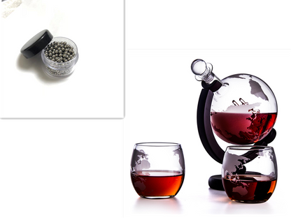 Rotating Earth-shaped Glass Wine Container