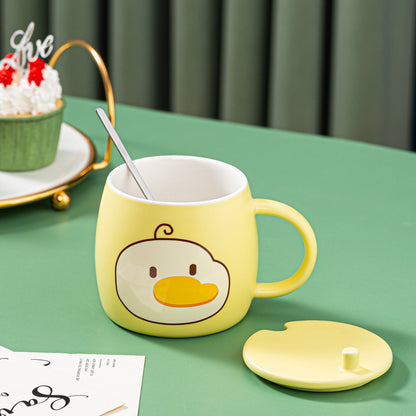 Refueling Duck Animal Cute Cartoon Ceramic Water Cup